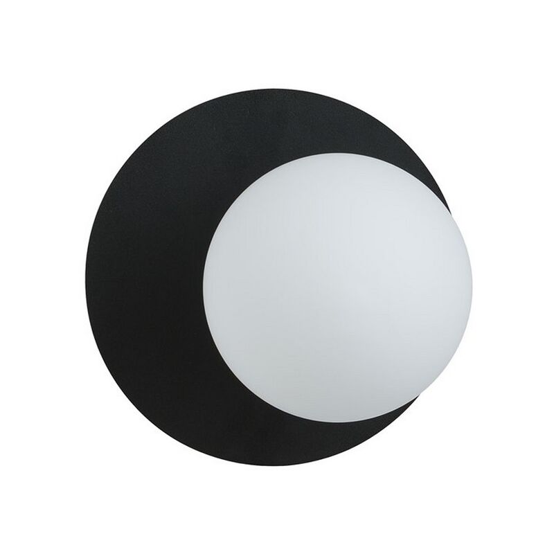 foto del prodotto lampada a parete oslo, acciaio verniciato a polvere, vetro, nero, bianco, 20x20x15 cm