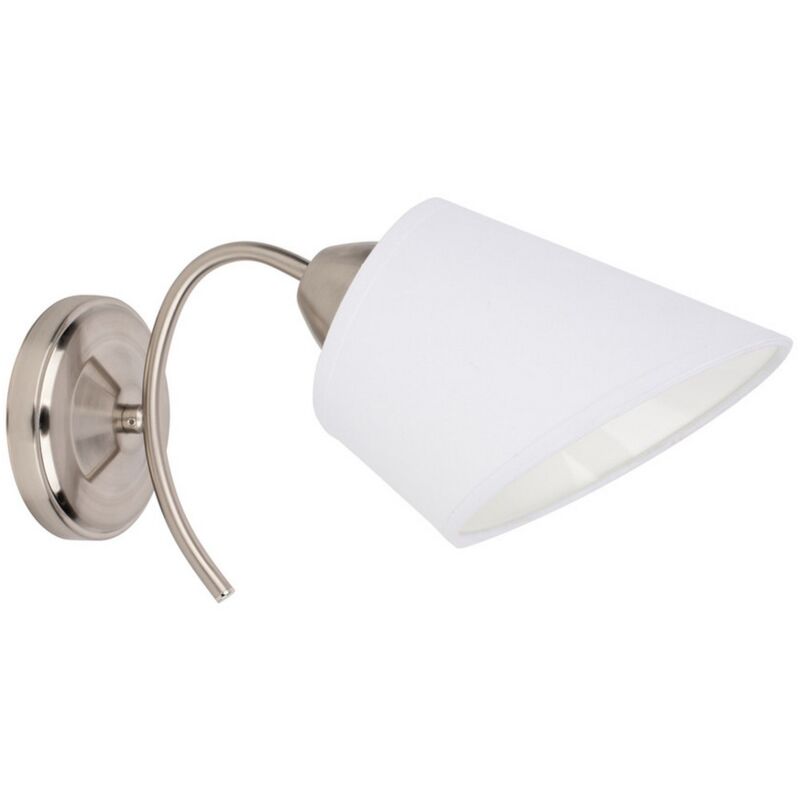foto del prodotto lampada a parete pallaresa, metallo, tessuto, argento, bianco, 15x30x16 cm