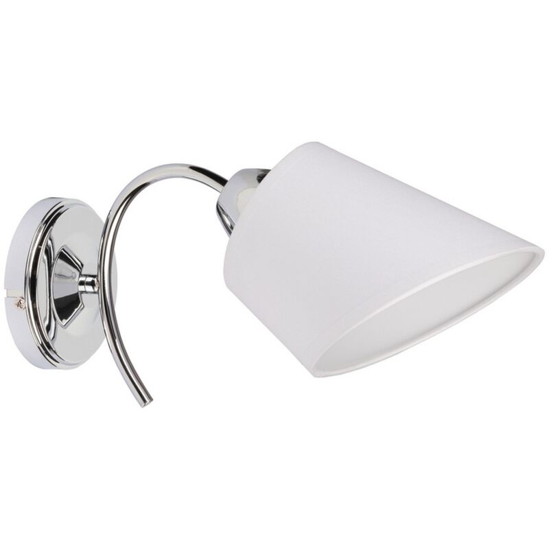 foto del prodotto lampada a parete pallaresa, metallo, tessuto, argento, bianco, 15x30x16 cm