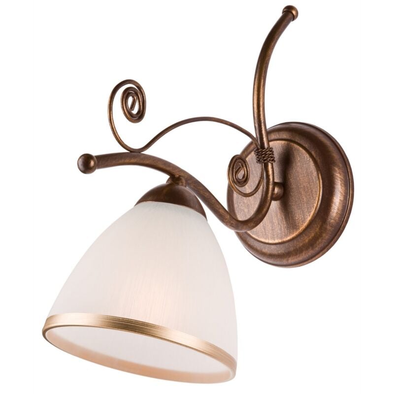 foto del prodotto lampada a parete retr , acciaio, vetro, marrone, 25x25x30 cm