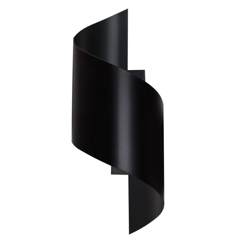 foto del prodotto lampada a parete spiner, acciaio verniciato a polvere, nero, 14x30x13 cm
