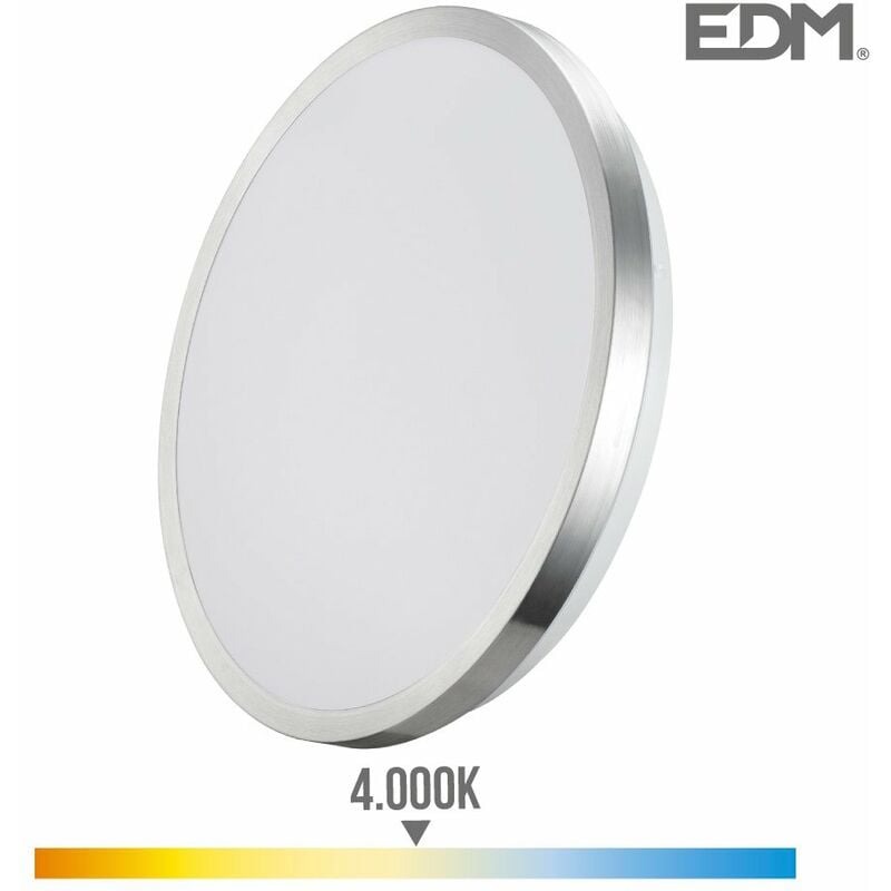 foto del prodotto lampada a parete super led montata a superficie 12w 1160lm 4000k 26x5,8cm cornice cromata edm