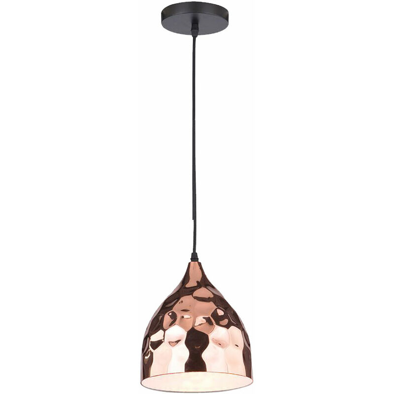 foto del prodotto lampada a pendolo vintage a sospensione per corridoio, faretti a soffitto, ottica martellata in un set che include lampadine a led