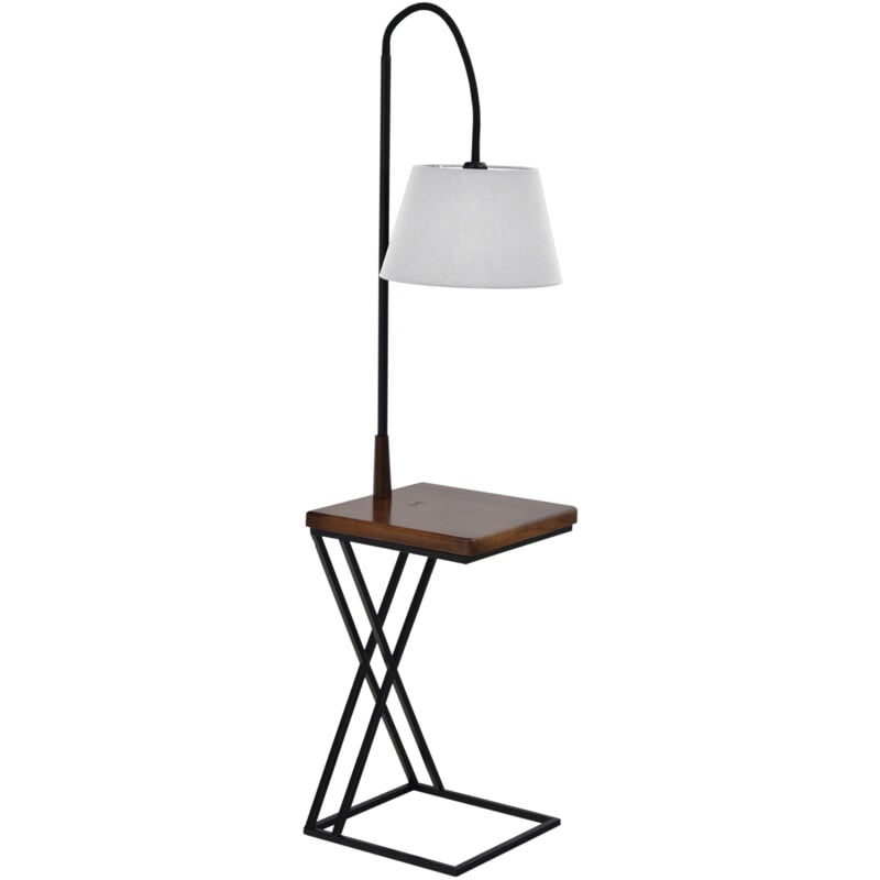 foto del prodotto lampada a piantana moderna con testa flessibile e caricatore wireless homcom
