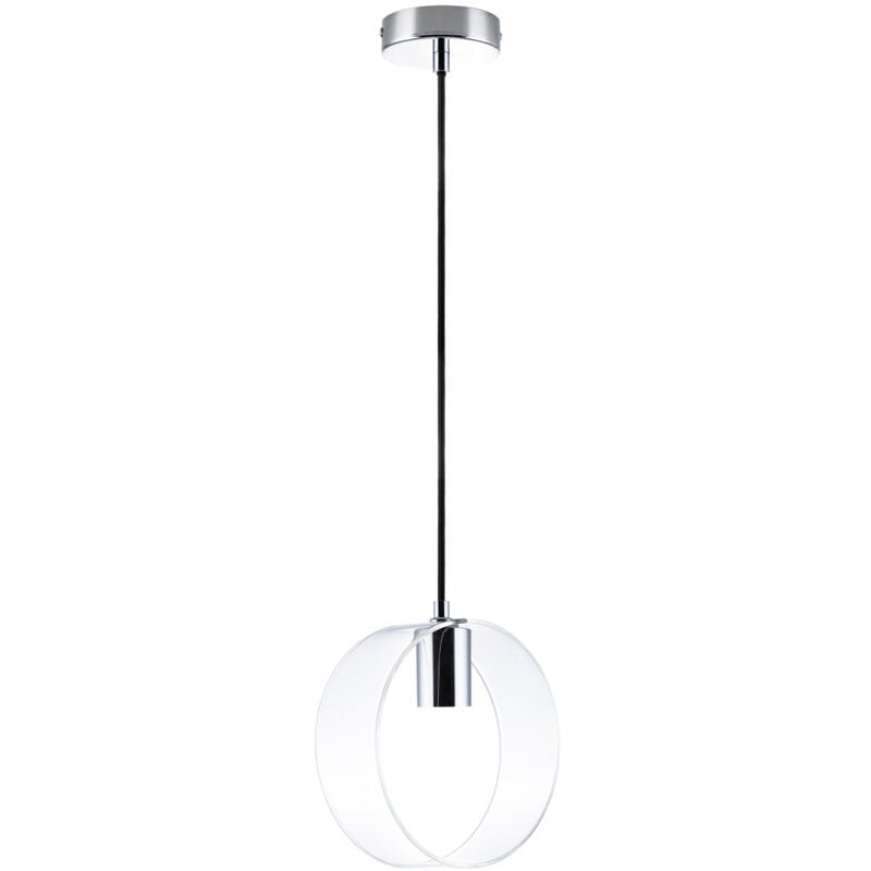 foto del prodotto lampada a plafone lampada a sospensione soggiorno design vetro retro e27 ambra a60 3000lm 5w, cromo trasparente paco home
