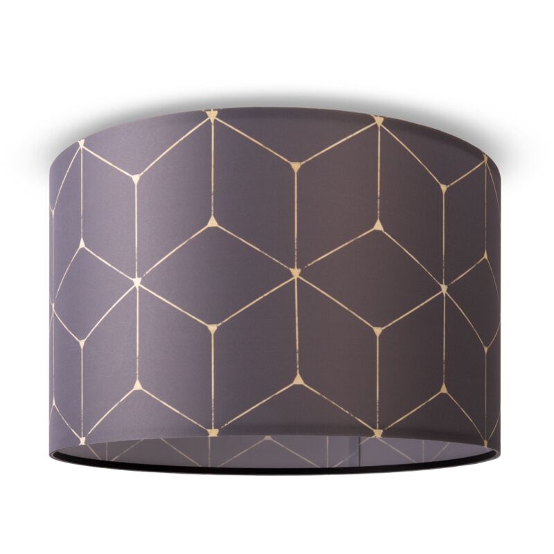 foto del prodotto lampada a plafone paralume in tessuto sospensione e27 camera da letto rotonda design 1 45,5 cm , plafoniera nero paco home