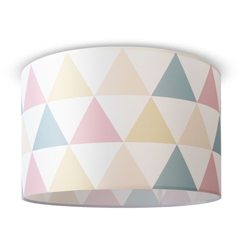 foto del prodotto lampada a plafone paralume in tessuto sospensione e27 camera da letto rotonda design 2 45,5 cm , plafoniera bianca paco home