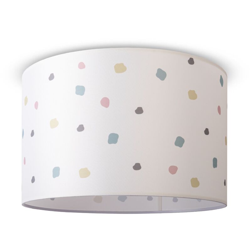 foto del prodotto lampada a plafone paralume in tessuto sospensione e27 camera da letto rotonda design 3 45,5 cm , plafoniera bianca paco home
