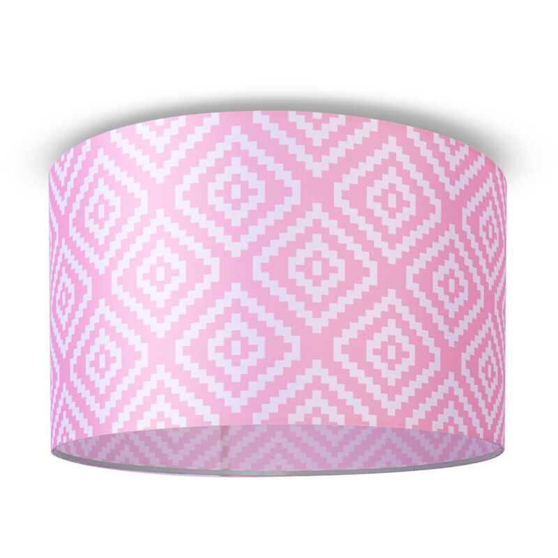 foto del prodotto lampada a plafone paralume in tessuto sospensione e27 camera da letto rotonda design 8 45,5 cm , plafoniera bianca paco home