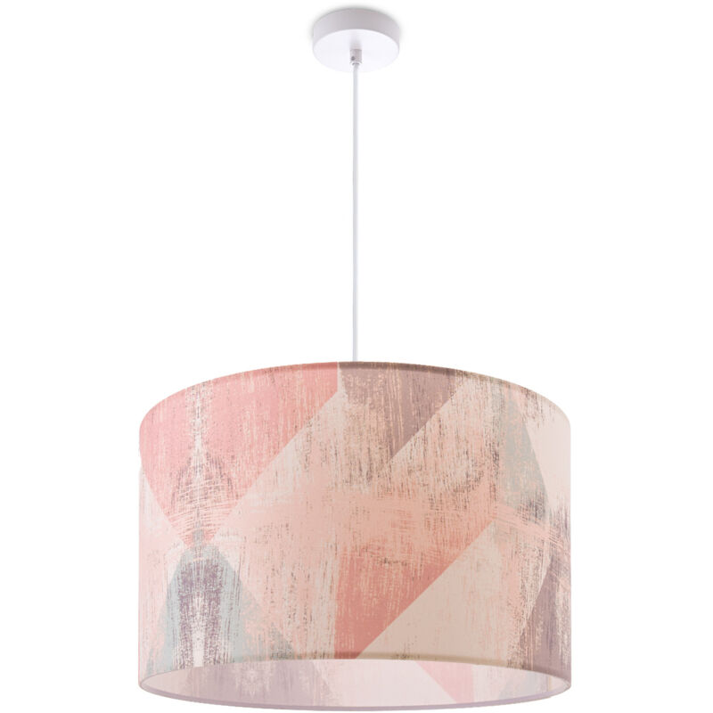 foto del prodotto lampada a plafone paralume in tessuto sospensione e27 camera da letto rotonda luce a sospensione bianca, design 5 45,5 cm paco home