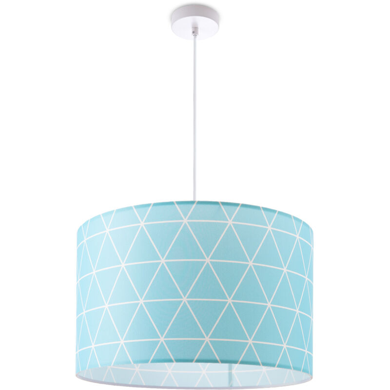 foto del prodotto lampada a plafone paralume in tessuto sospensione e27 camera da letto rotonda luce a sospensione bianca, design 9 45,5 cm paco home