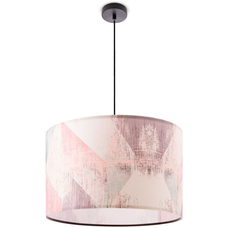 foto del prodotto lampada a plafone paralume in tessuto sospensione e27 camera da letto rotonda luce a sospensione nero, design 5 45,5 cm paco home