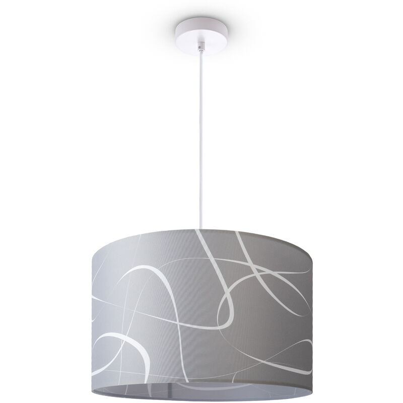 foto del prodotto lampada a plafone soggiorno sospensione tavolo paralume tessuto moderno astratto luce a sospensione bianca, design 4 45,5 cm paco home