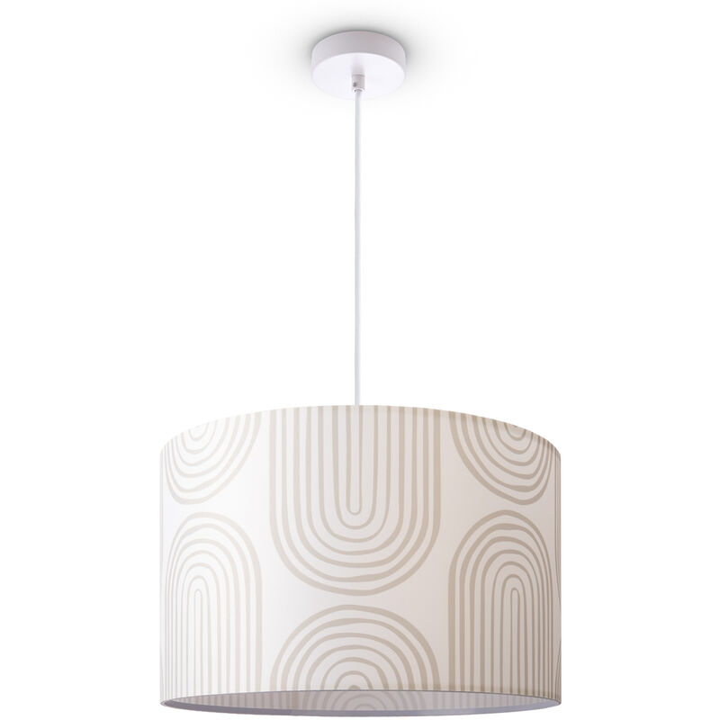 foto del prodotto lampada a plafone soggiorno sospensione tavolo paralume tessuto moderno astratto luce a sospensione bianca, design 6 45,5 cm paco home
