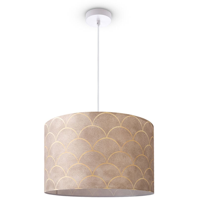foto del prodotto lampada a plafone soggiorno sospensione tavolo paralume tessuto moderno astratto luce a sospensione bianca, design 8 45,5 cm paco home