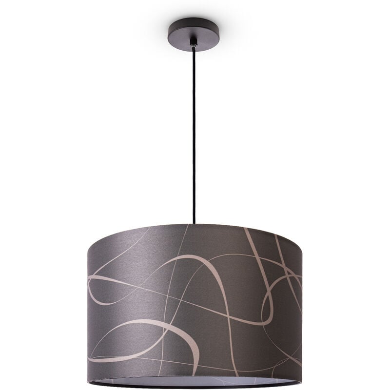 foto del prodotto lampada a plafone soggiorno sospensione tavolo paralume tessuto moderno astratto luce a sospensione nero, design 2 45,5 cm paco home