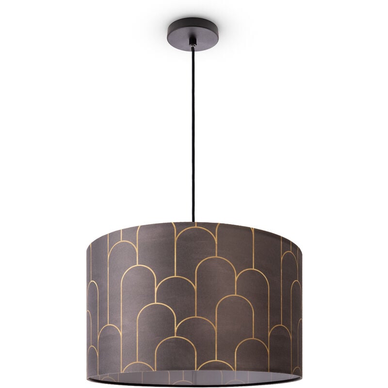 foto del prodotto lampada a plafone soggiorno sospensione tavolo paralume tessuto moderno astratto luce a sospensione nero, design 5 45,5 cm paco home