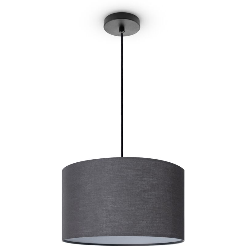 foto del prodotto lampada a plafone soggiorno sospensione tavolo sala da pranzo e27 uni tessuto luce a sospensione nero, nero 38 cm paco home