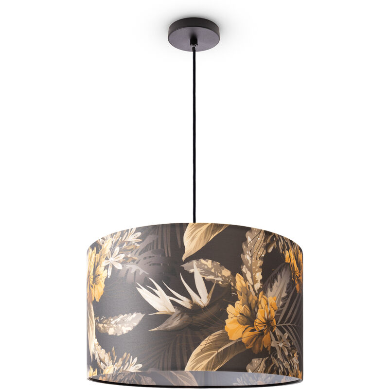 foto del prodotto lampada a plafone soggiorno tavolo da pranzo sospensione fiori palme e27 luce a sospensione nero, design 6 45,5 cm paco home