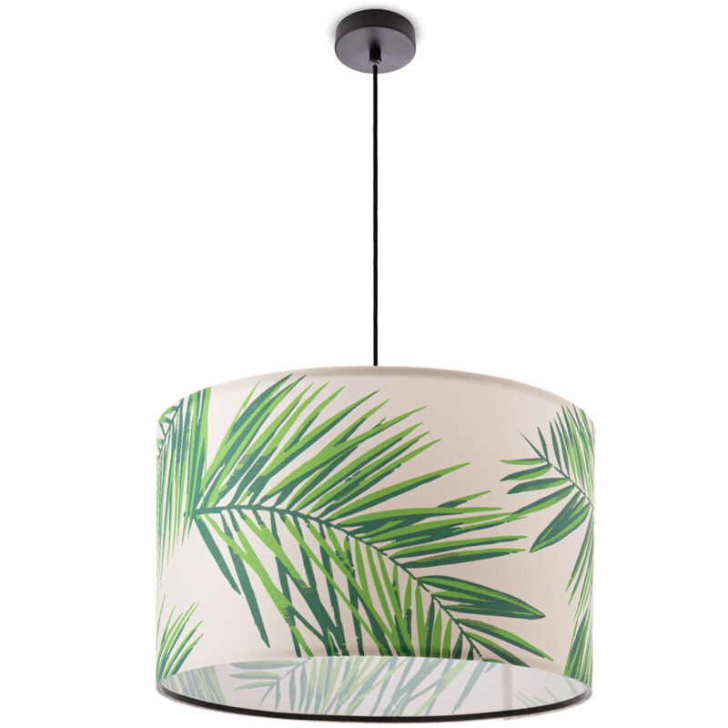 foto del prodotto lampada a plafone sospensione salotto camera da letto palme verde beige e27 verde 38cm , luce a sospensione nero paco home
