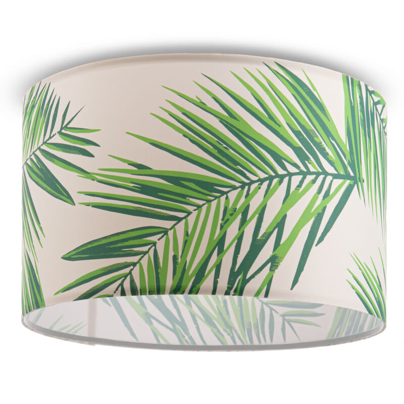 foto del prodotto lampada a plafone sospensione salotto camera da letto palme verde beige e27 verde 38cm , plafoniera bianca paco home