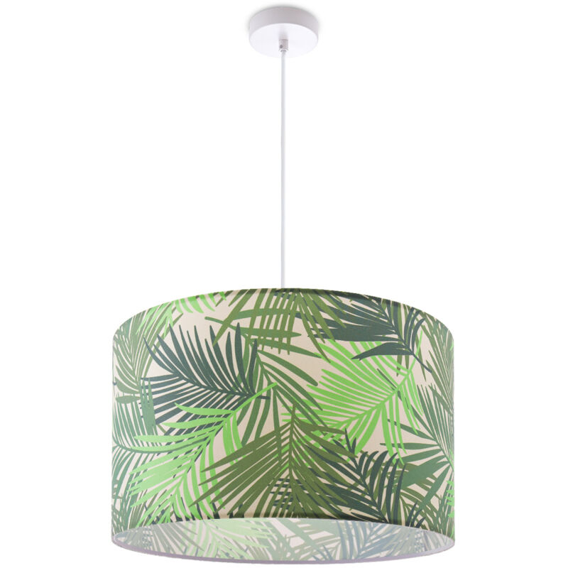 foto del prodotto lampada a plafone sospensione sospesa sala da pranzo tavola floreale palme e27 verde 38cm , luce a sospensione bianca paco home