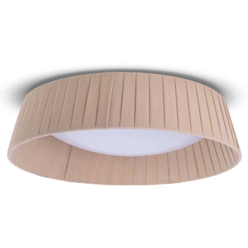 foto del prodotto lampada a plafone tavolo da pranzo soggiorno moderno ufficio paralume rotondo tessuto e27 beige, 37cm paco home