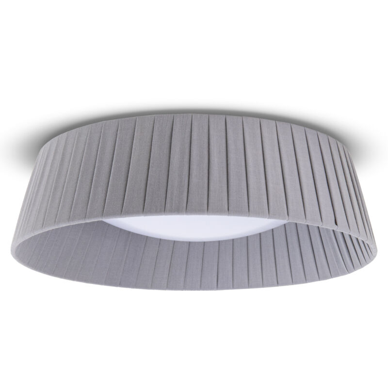 foto del prodotto lampada a plafone tavolo da pranzo soggiorno moderno ufficio paralume rotondo tessuto e27 grigio, 37cm paco home