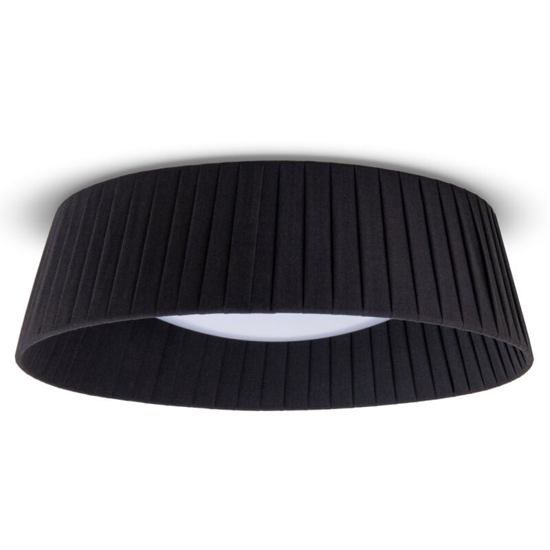foto del prodotto lampada a plafone tavolo da pranzo soggiorno moderno ufficio paralume rotondo tessuto e27 nero, 37cm paco home