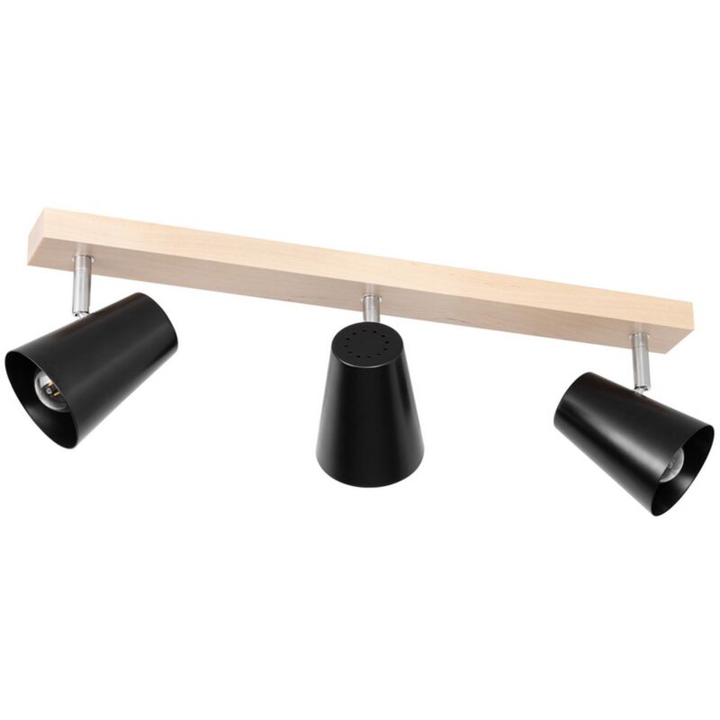 foto del prodotto lampada a soffitto anastasio, legno, metallo, marrone, nero, 11x57x17 cm
