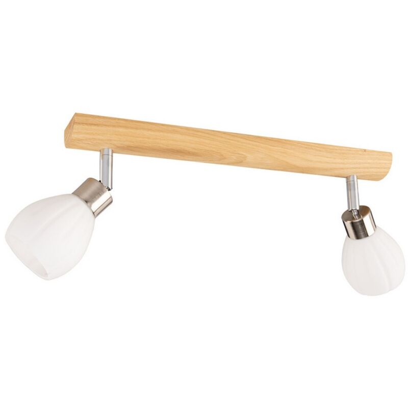 foto del prodotto lampada a soffitto arcadio, legno, metallo, vetro, argento, marrone, bianco, 39x6x18 cm