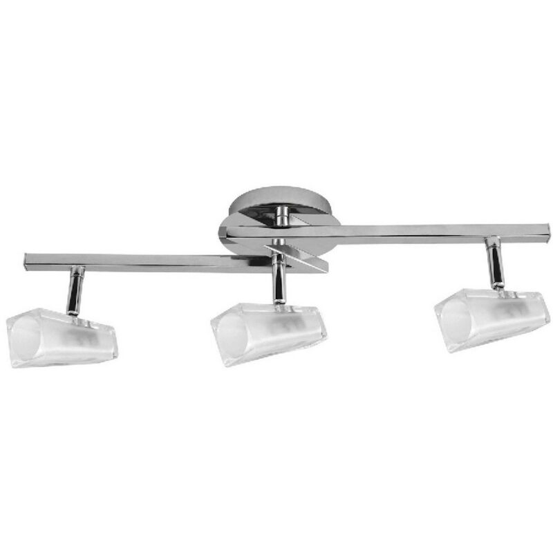 foto del prodotto lampada a soffitto ariel, metallo, vetro, cromo, bianco, 50,5x16,5x14 cm