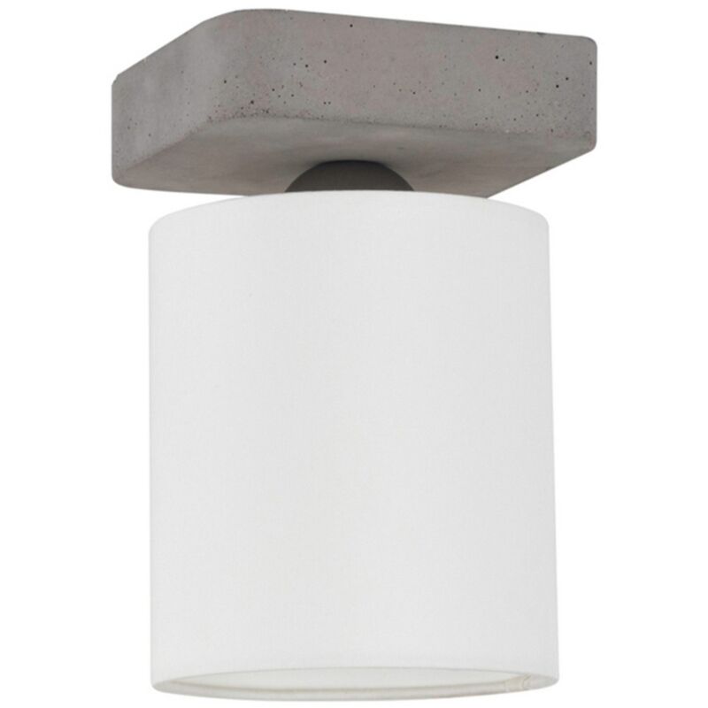 foto del prodotto lampada a soffitto caledonia, cemento, tessuto, grigio, bianco, 13,5x13,5x21 cm