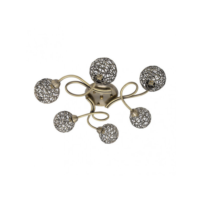 immagine 0 del prodotto lampada a soffitto de 6 luci modello lyon pelle fabrilamp