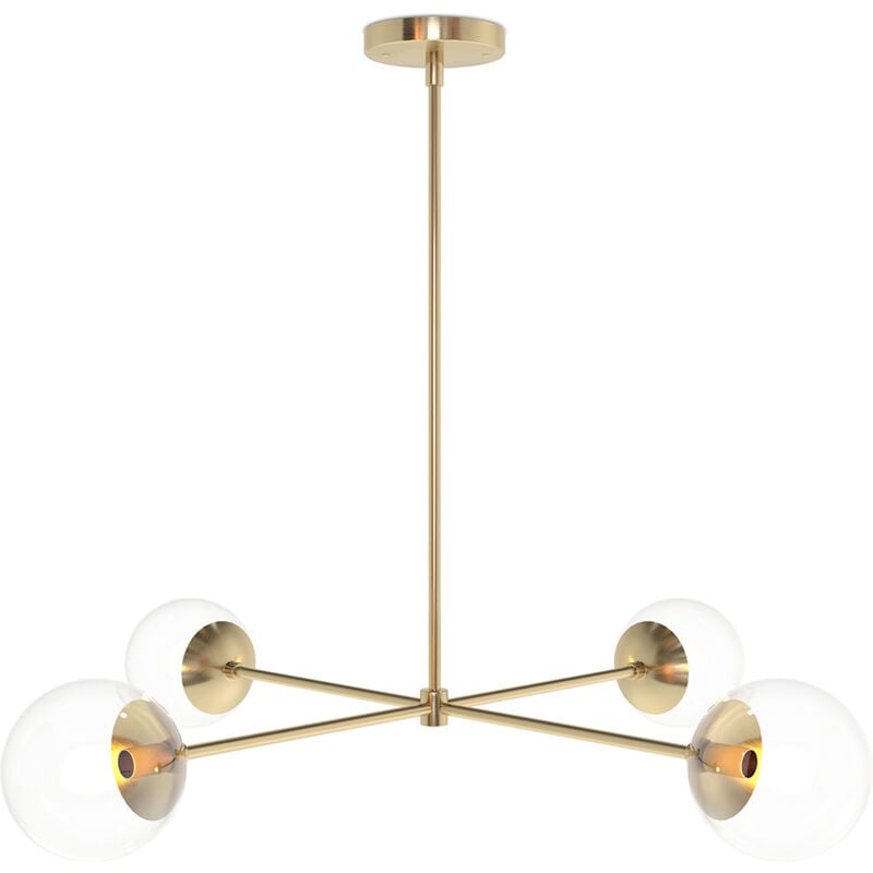 foto del prodotto lampada a soffitto dorata lampada a sospensione 4 bracci luba oro
