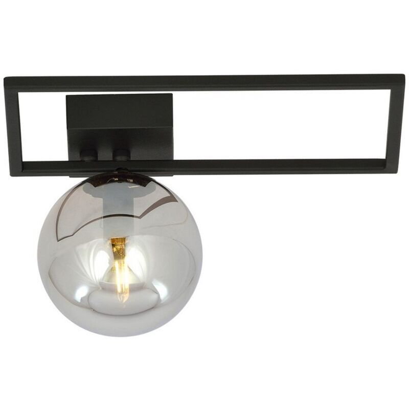 foto del prodotto lampada a soffitto imago, acciaio verniciato a polvere, vetro, nero, grigio, 30x21x18 cm
