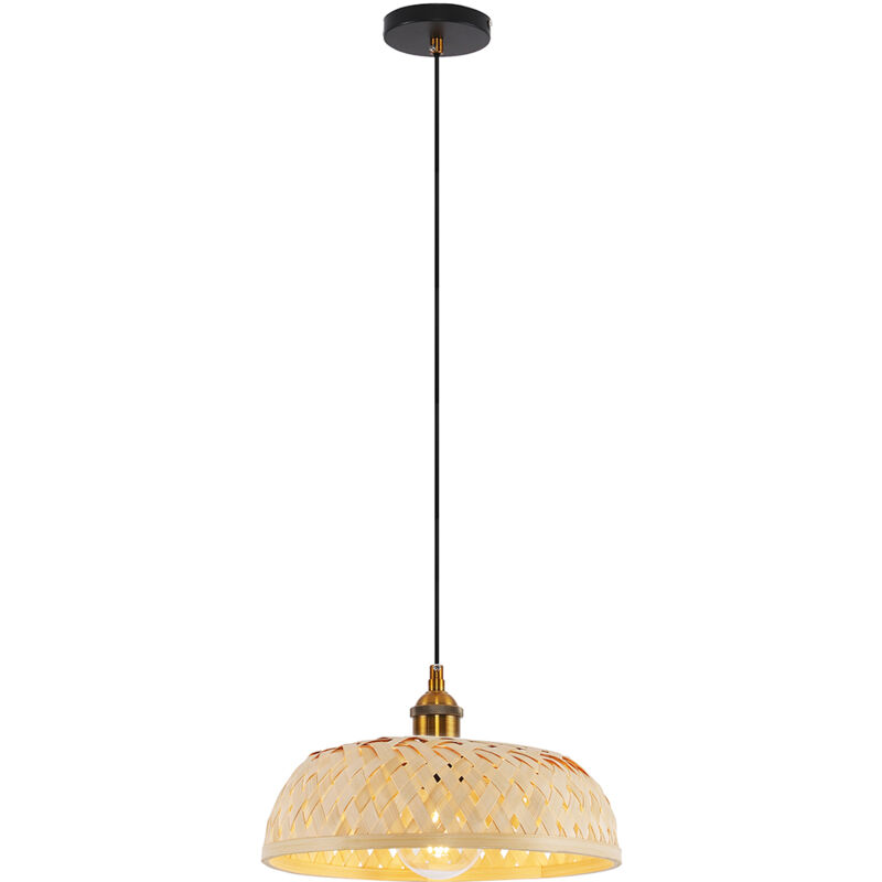 foto del prodotto lampada a soffitto in bamb lampada a sospensione in stile boho bali atria legno naturale