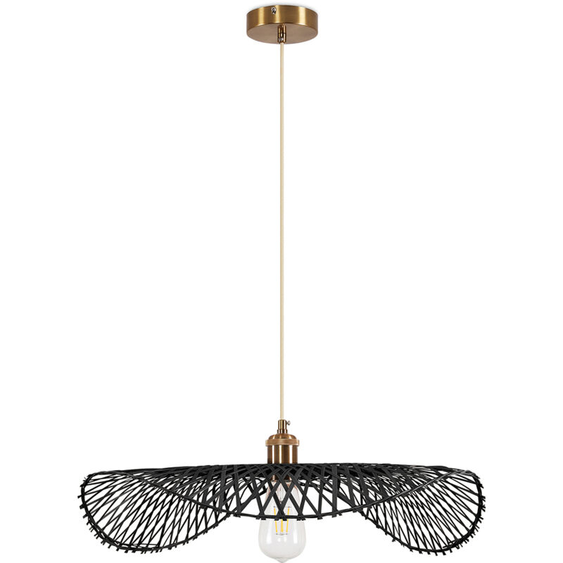 foto del prodotto lampada a soffitto in bamb lampada a sospensione in stile boho bali bahati nero