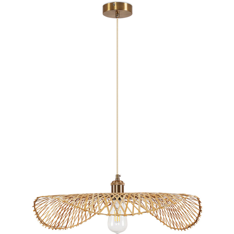 foto del prodotto lampada a soffitto in bamb lampada a sospensione in stile boho bali bahati oro