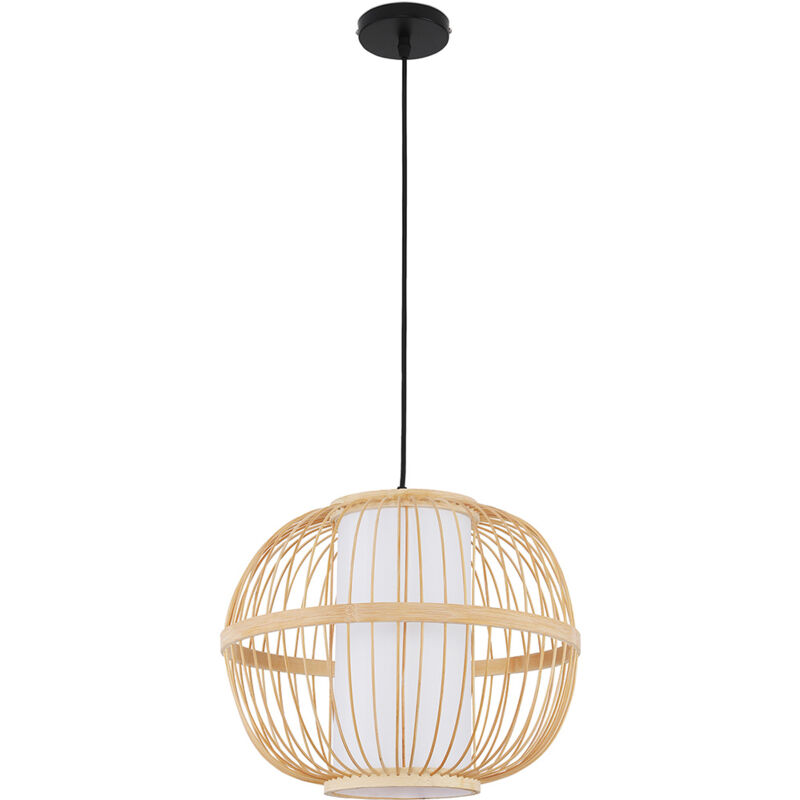 foto del prodotto lampada a soffitto in bamb lampada a sospensione in stile boho bali kaula legno naturale