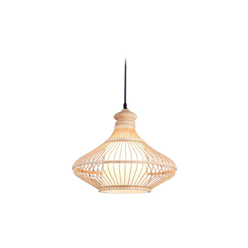 foto del prodotto lampada a soffitto in bamb lampada a sospensione stile boho bali amara legno naturale