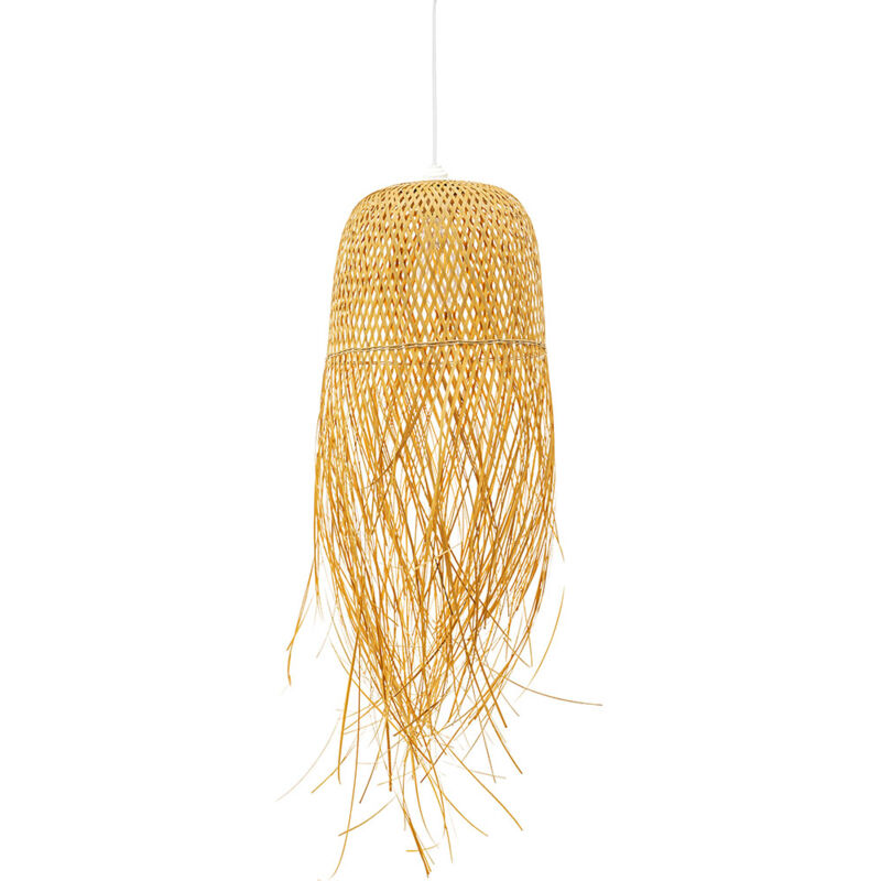 foto del prodotto lampada a soffitto in bamb lampada a sospensione stile boho bali thow legno naturale