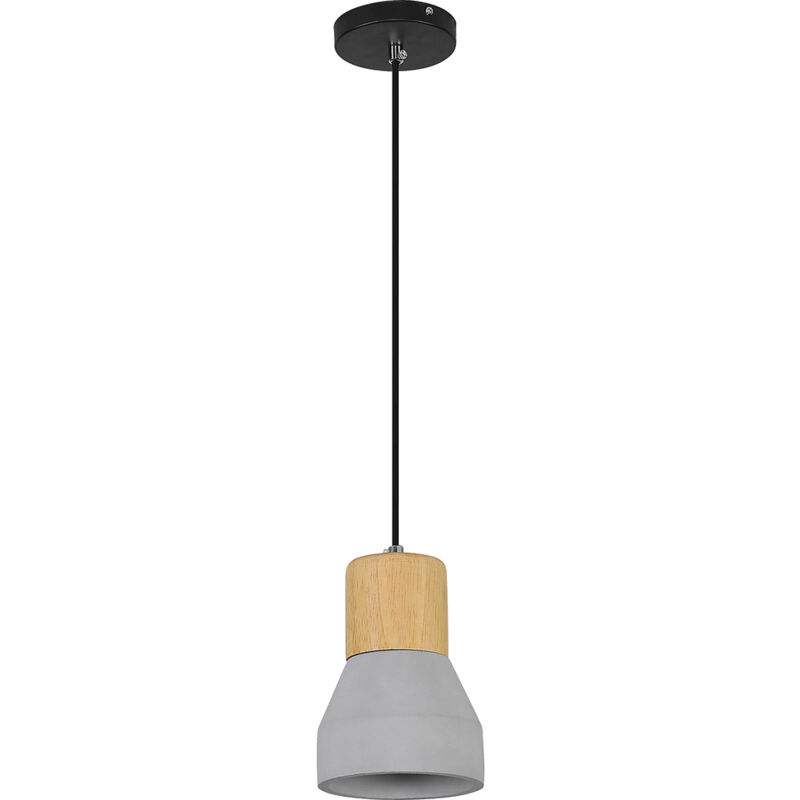 foto del prodotto lampada a soffitto in legno e cemento lampada a sospensione in stile scandinavo minnie legno naturale