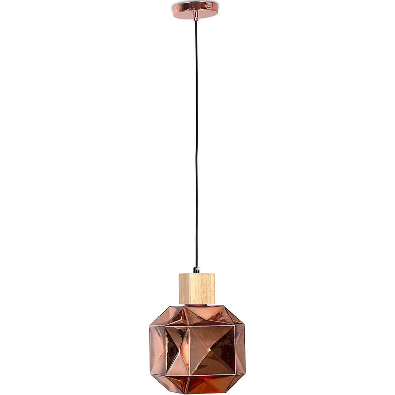 foto del prodotto lampada a soffitto in legno e vetro lampada a sospensione bumba bronzo