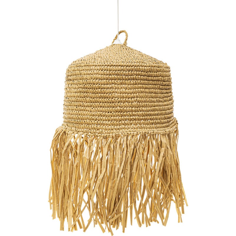 foto del prodotto lampada a soffitto in rafia lampada a sospensione stile boho bali lanui legno naturale
