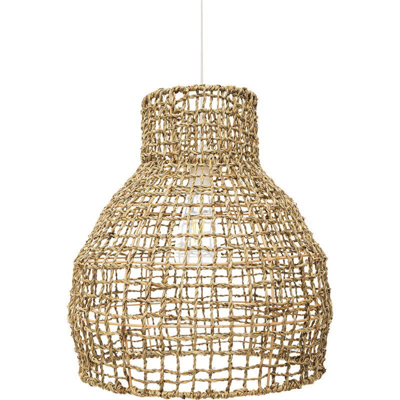 foto del prodotto lampada a soffitto in rattan lampada a sospensione in stile boho bali lan legno naturale