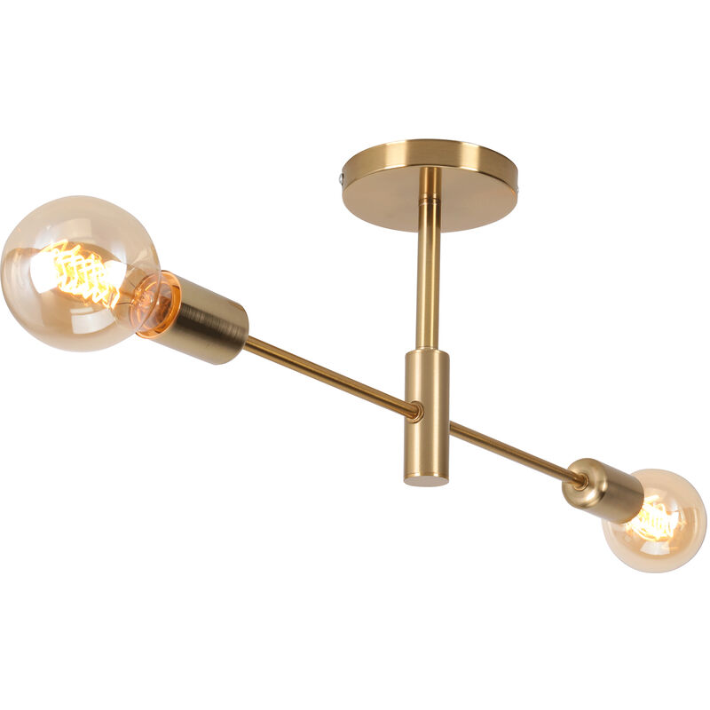 foto del prodotto lampada a soffitto industriale retr e27 plafoniera sputnik illuminazione soffitto regolabile 2 luci oro