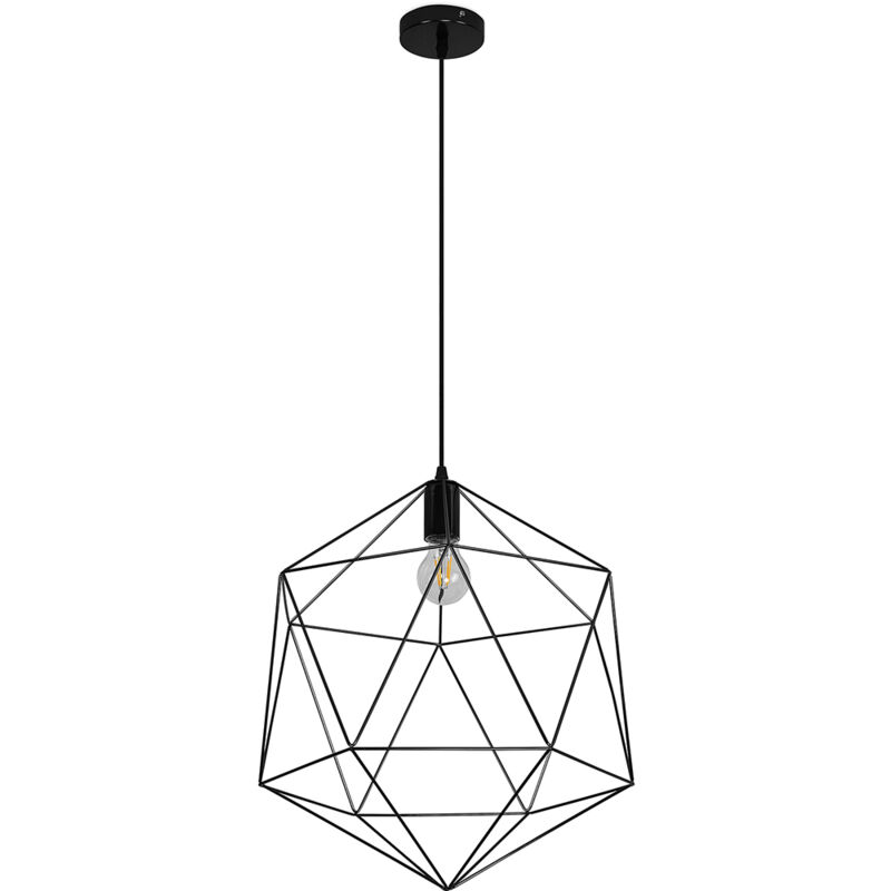 foto del prodotto lampada a soffitto lampada a sospensione dal design vintage lara nero