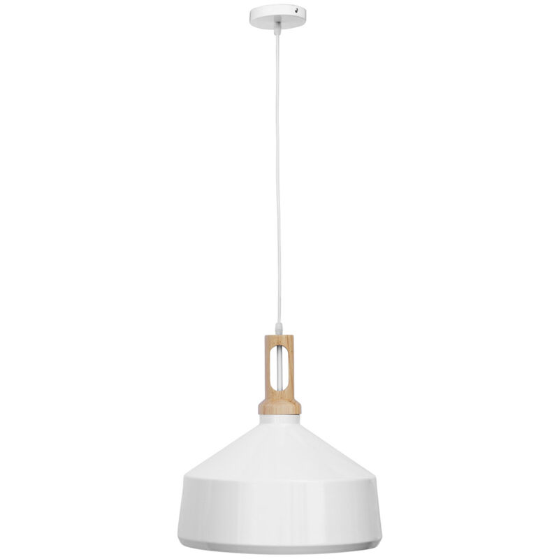 foto del prodotto lampada a soffitto lampada a sospensione legno e metallo wind bianco