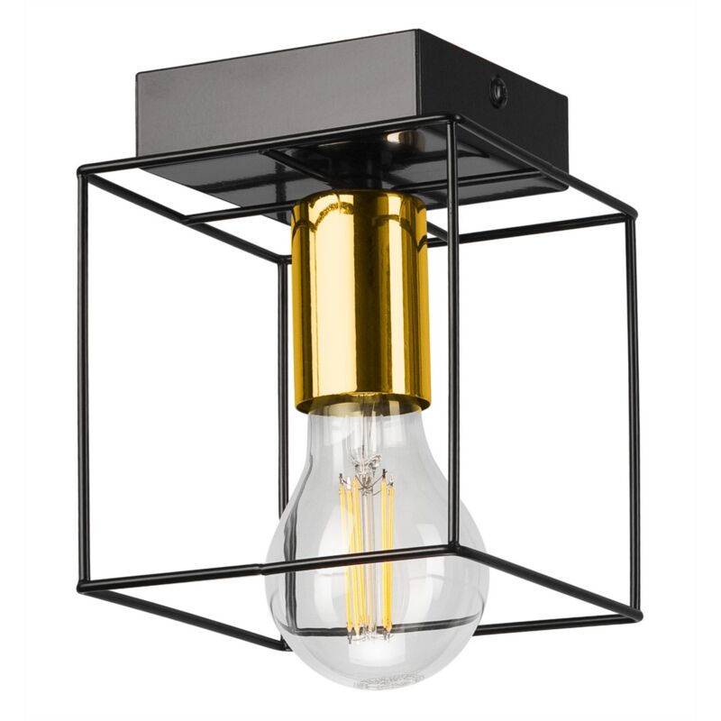 foto del prodotto lampada a soffitto mika, metallo, nero, oro, 17x13x13 cm
